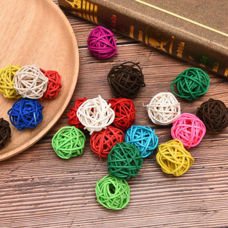 20Pcs 3CM Colorful Rattan Ball DIY Making Craft Wedding Party Home Decoratio%!DD