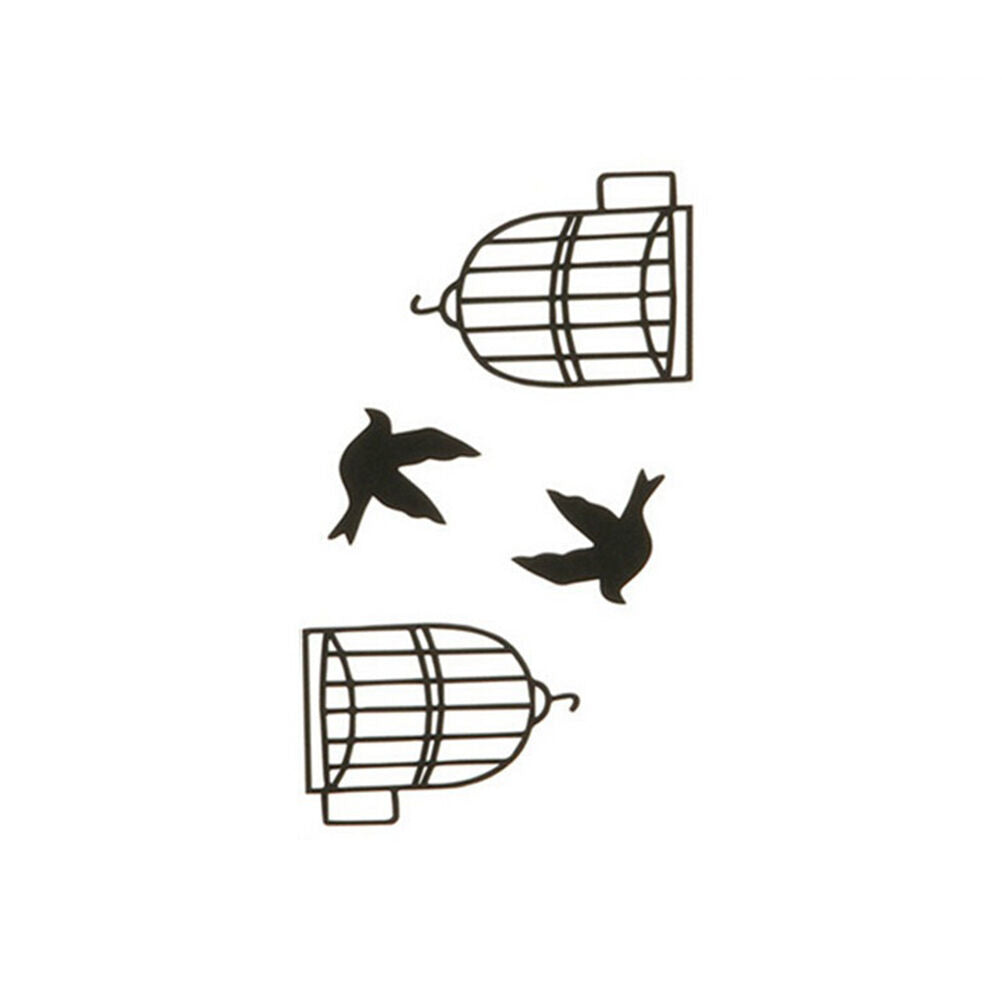 2pcs Body Art Tatoo bird cage Removable waterproof Tattoo Stickers Temporary BDA