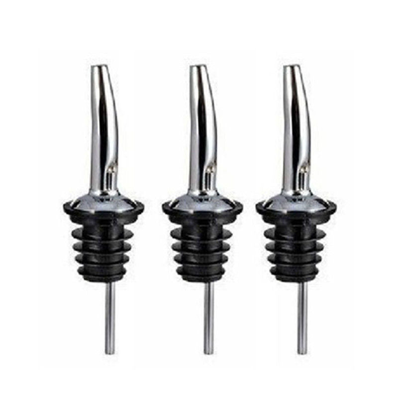 3x Stainless Steel Liquor Spirit Pourer Free Flow Bottle Pour Spout StoppeY SJ