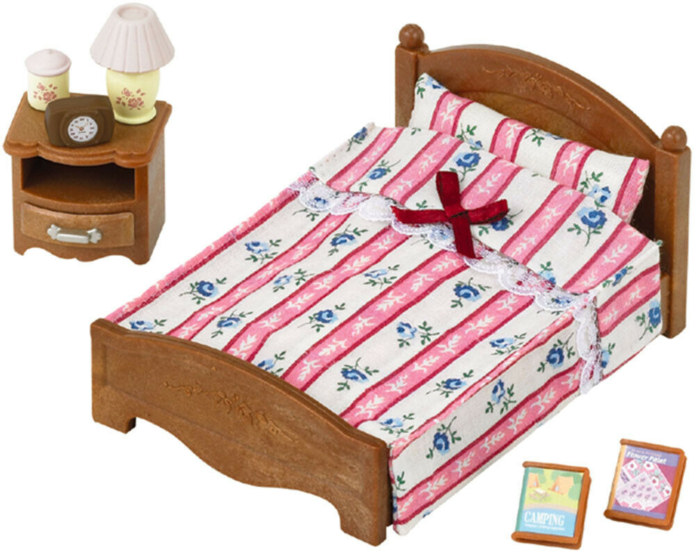 Sylvanian Families Furniture & Accessories 5019 Semi-Double Bed /Age 3+ Bnib