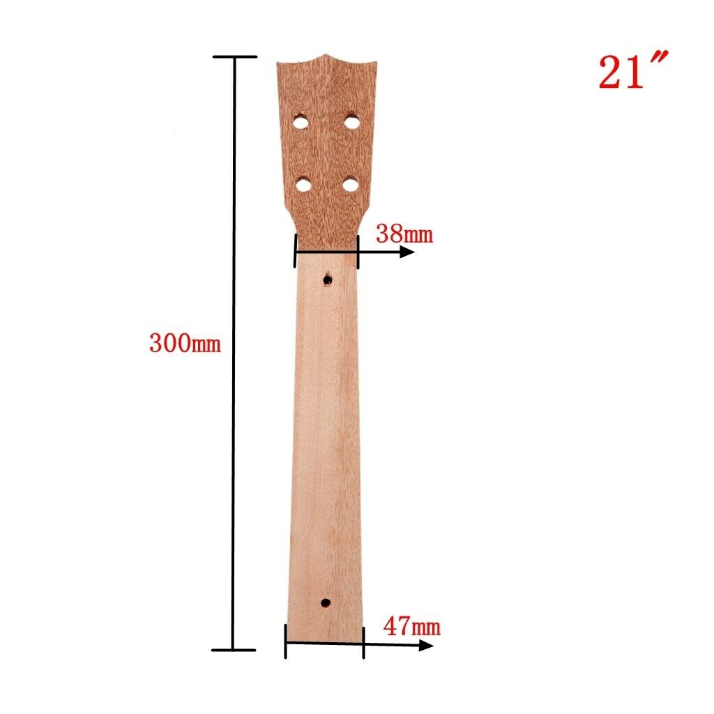 Ukulele Concert Neck Veener Sapele Wood Ukulele Guitar Neck DIY Parts 21inch