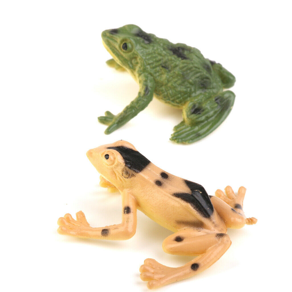 12Pcs Plastic Mini Frog Figures Set Kids Toys Colorful
