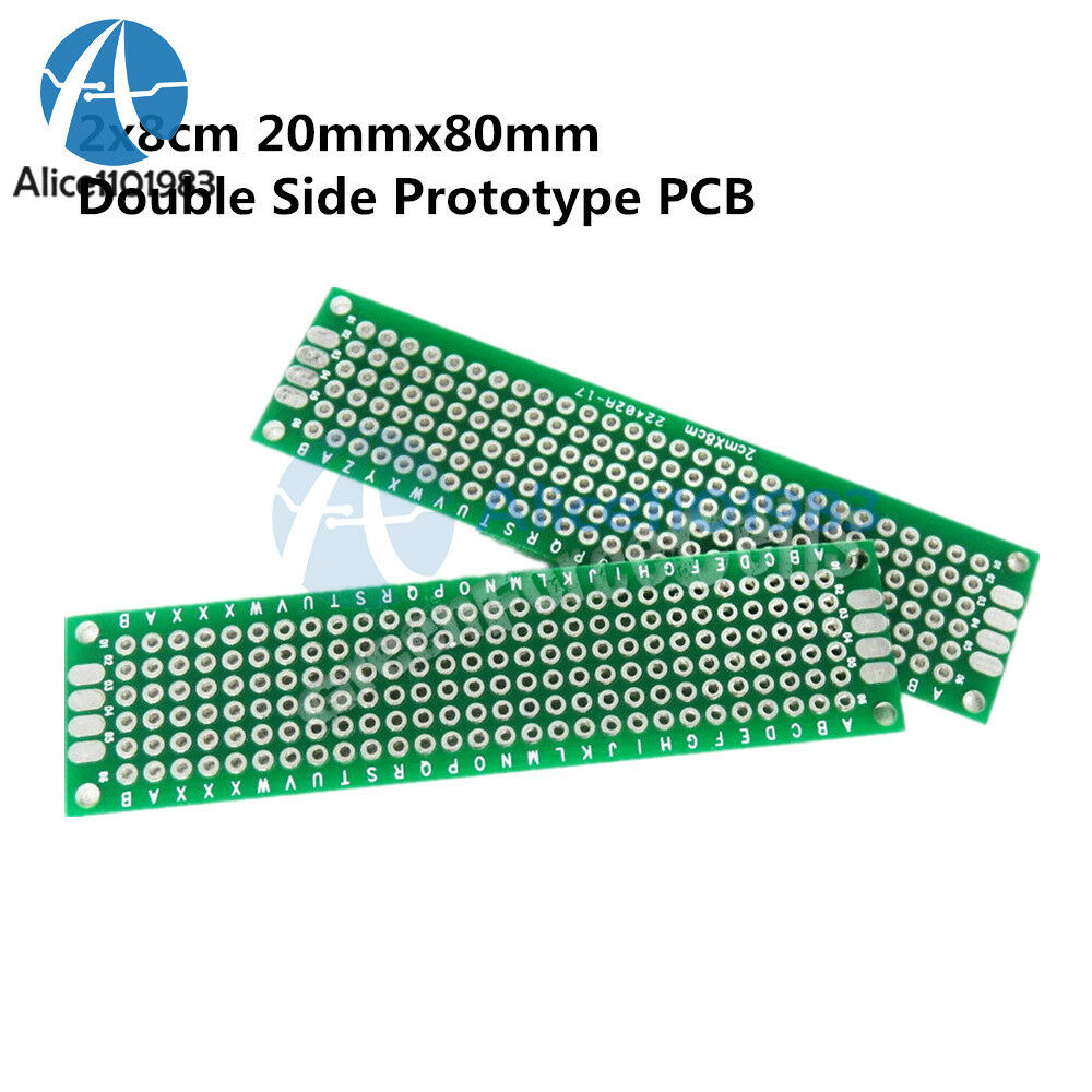50PCS Double Side Prototype PCB Tinned Universal Breadboard 2x8cm 20mmx80mm FR4