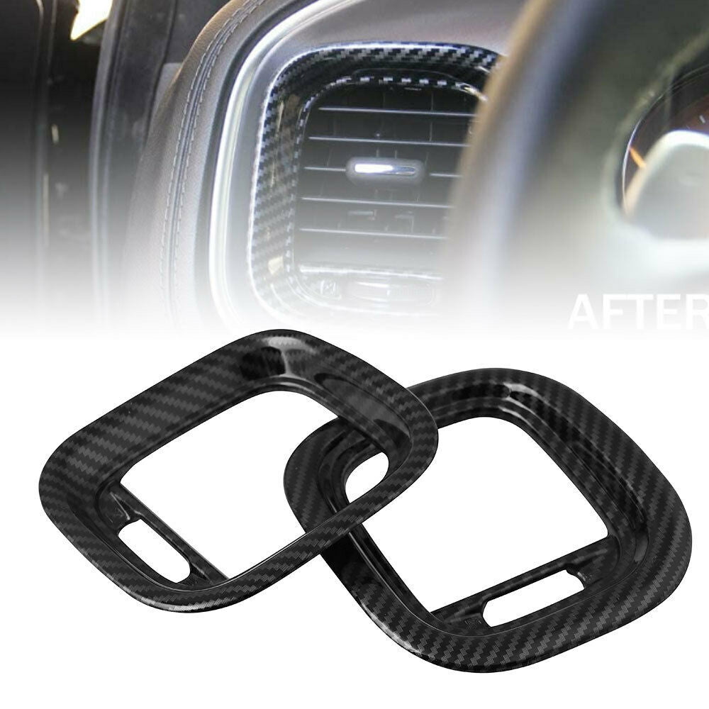 For Dodge Charger 15-21 Carbon Fiber Car Air Vent Outlet Cover Trim A/C Vent