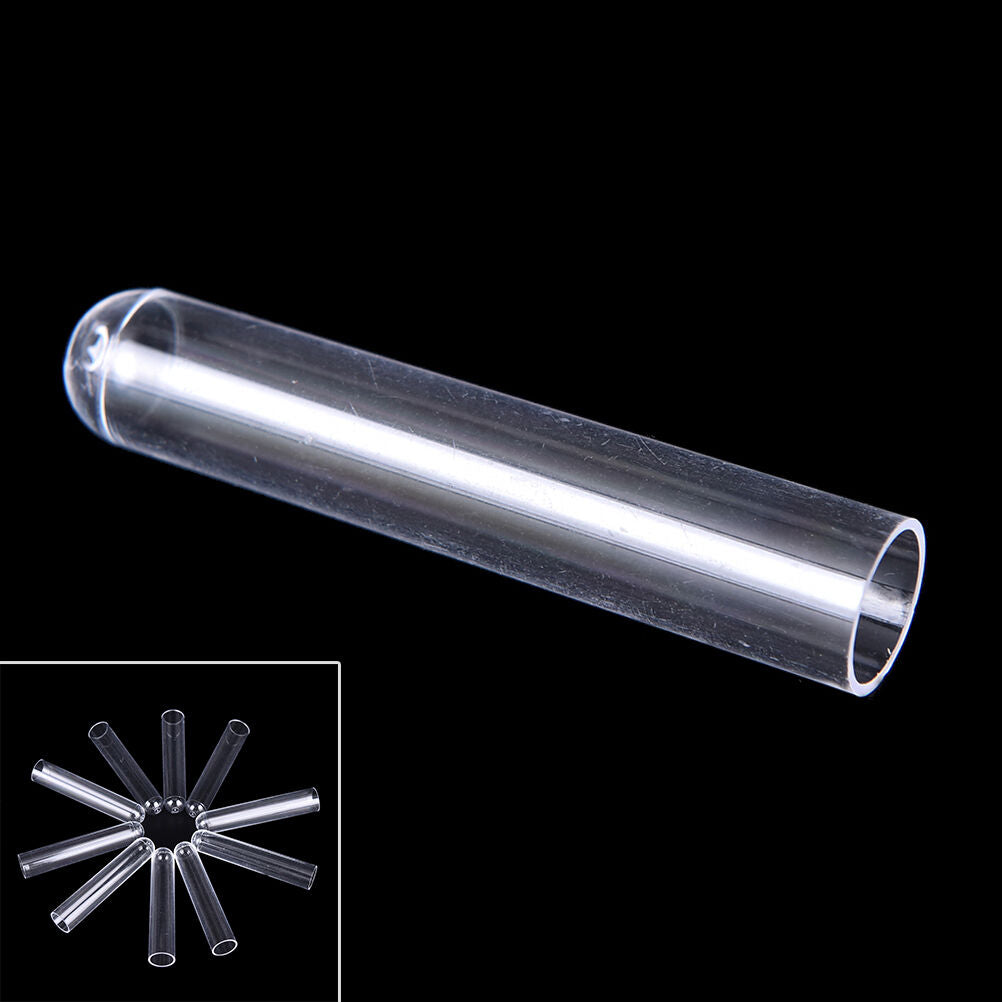 New 10pcs 12*60mm Clear Plastic Test Tubes Hard plastic test  trial t.l8