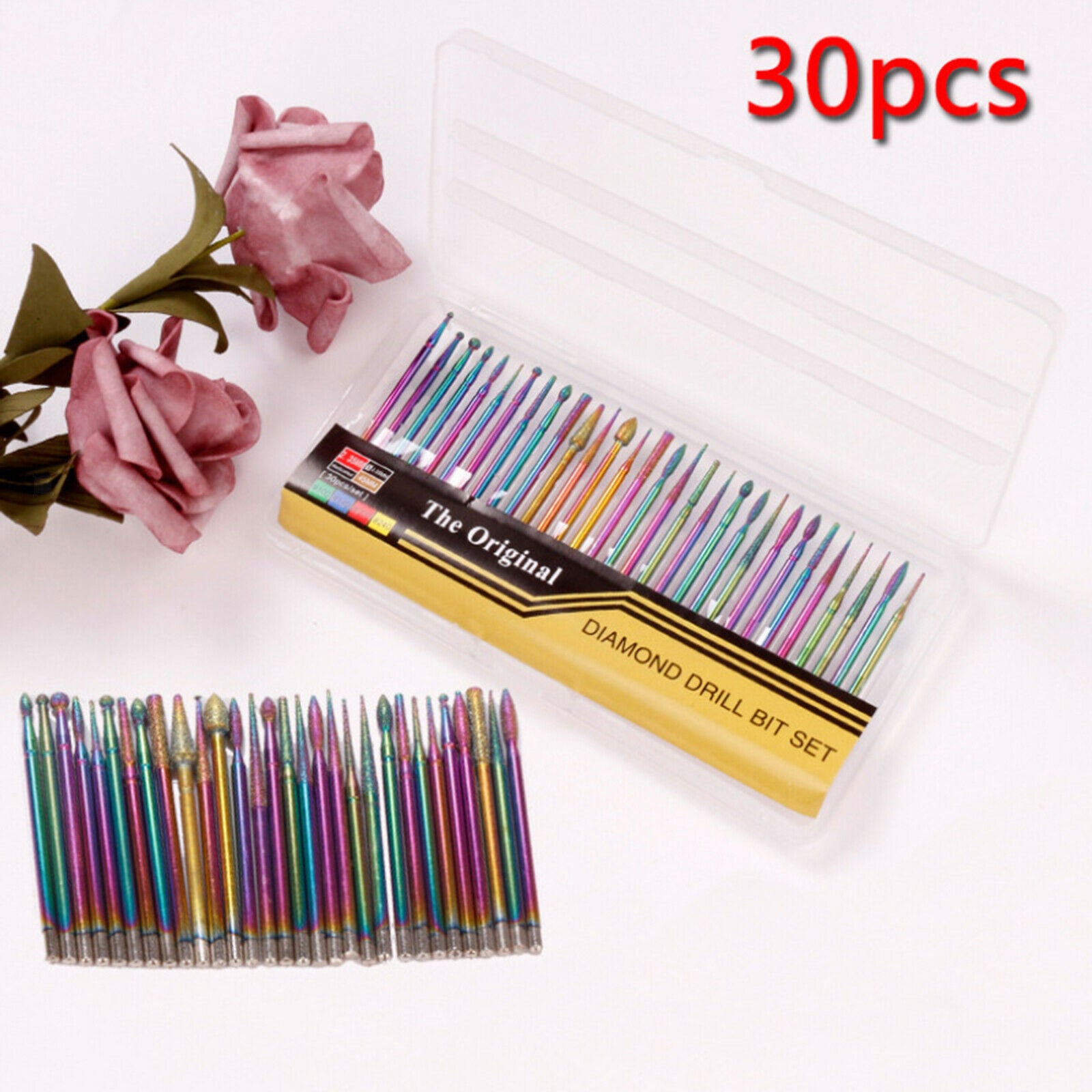 Nail Drill Burr Bits Colorful Milling Cutter Bit Manicure Pedicure Tools for
