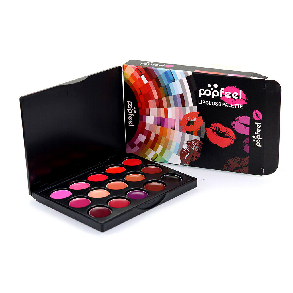 15 Colors Mini Makeup Matte Lip Gloss Lipstick Pigment Palette Comestic Kit