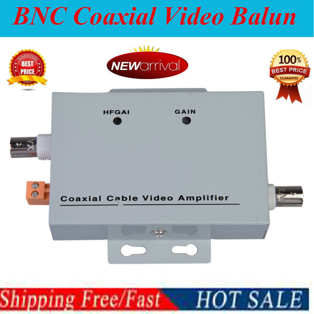 Coaxial Cable BNC Video Signal Amplifier Booster Security CCTV Camera Connectors