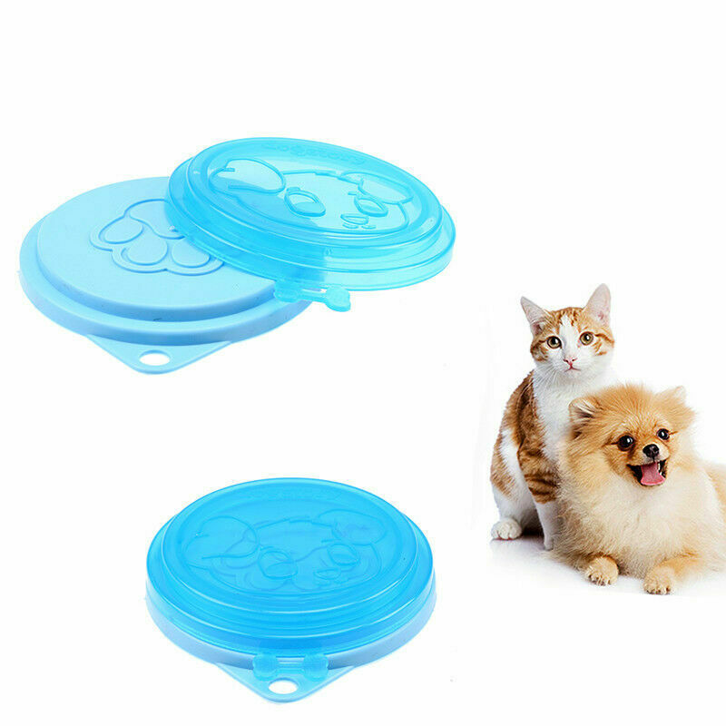 2 PCS Pet Food Jar Cover Dog Cat Silicone Plastic  Lid Storage Cap Reusable