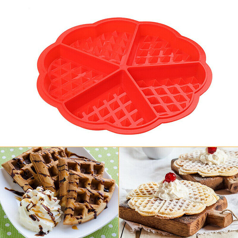 Baking Heart Shape Silicone Waffle Mold Cake Mould Non-stick Kitchen Bake.l8