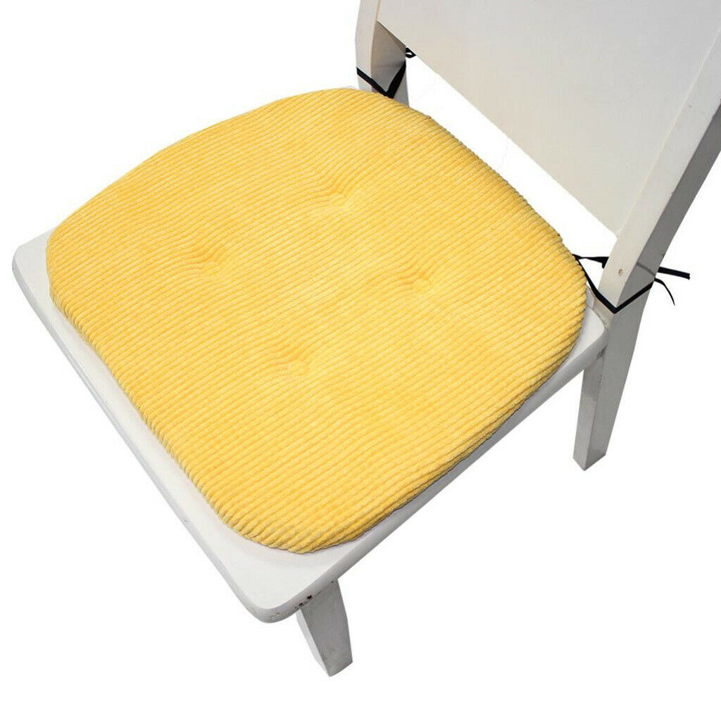 2-Piece Yellow Non- Polyester Seat Cushion with Ties 16 X 16 Inch