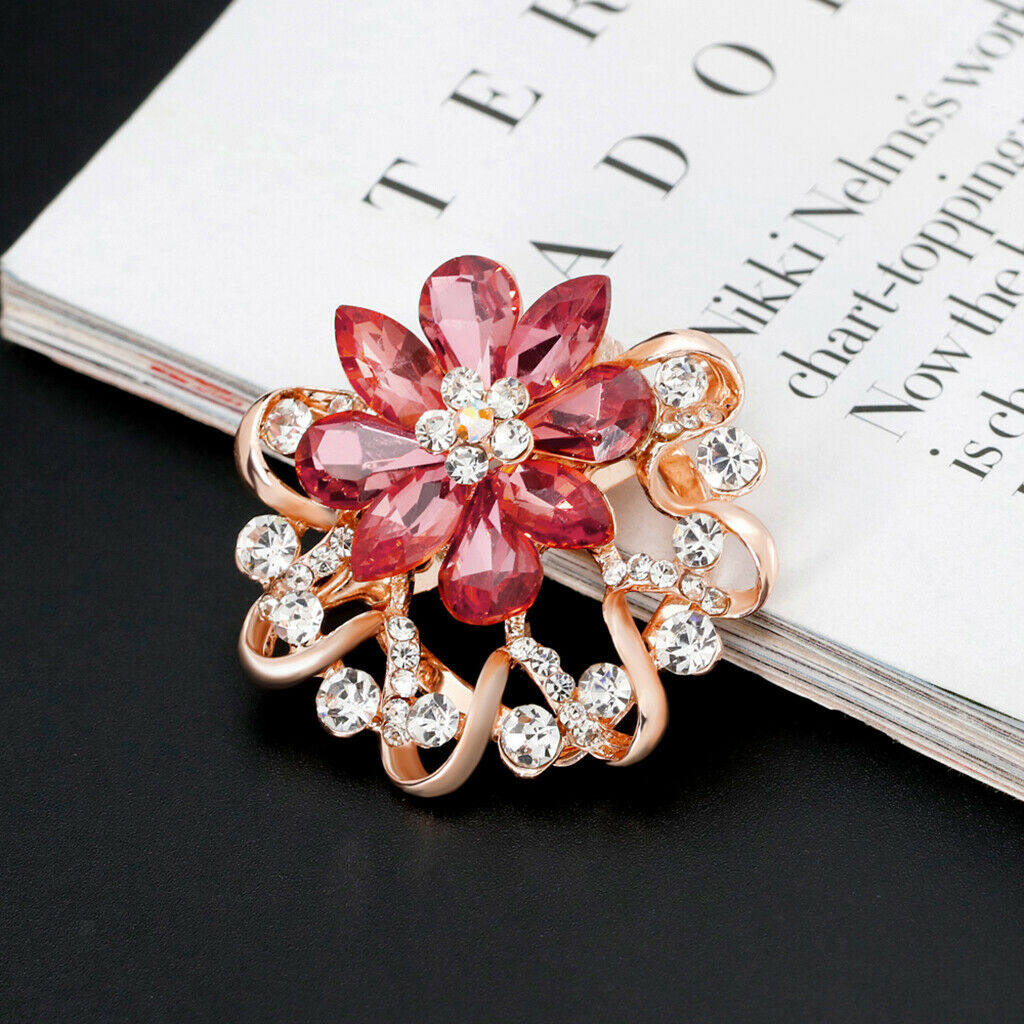Women Scarf Buckle Ring Clip Holder Silk Scarves Jewelry Crystal Brooch Gift