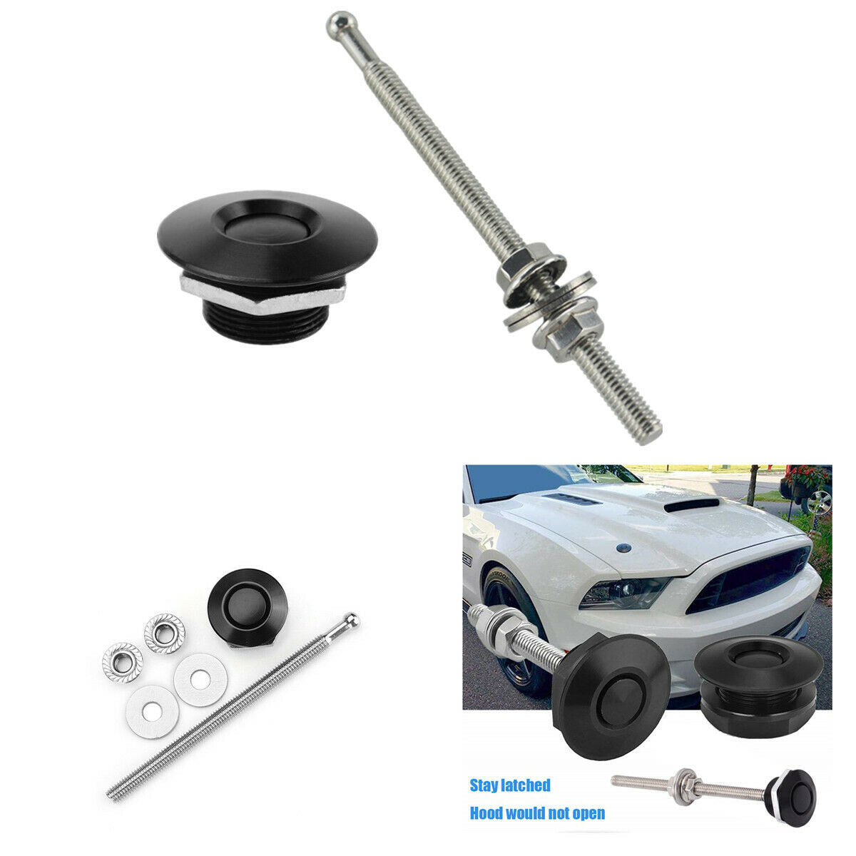 4pcs 25mm Aluminum Mini Quik Release Latch Diameter 25mm Black Lock Long Screw