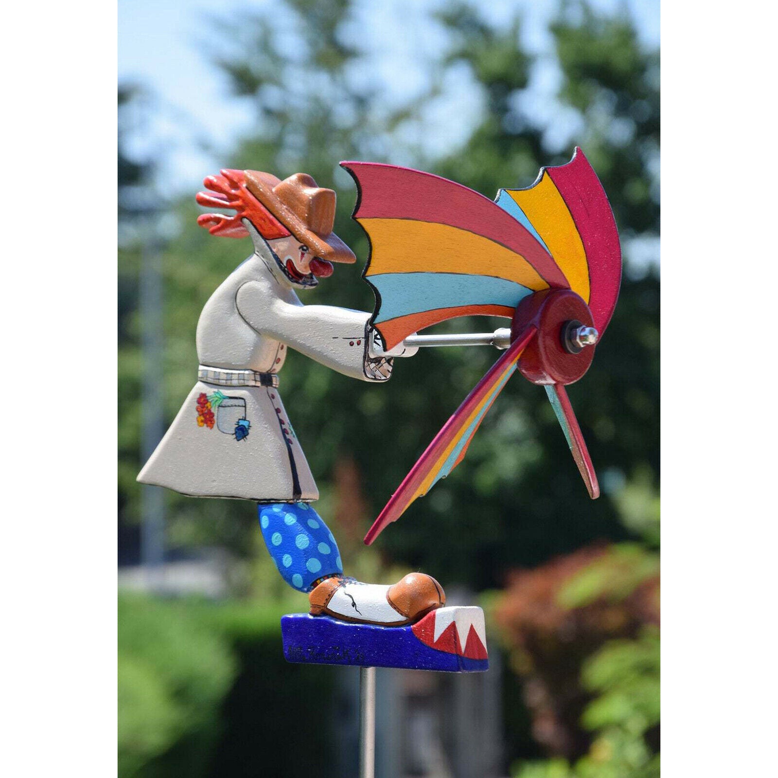 Whirligig Asuka Clown Windmill Clown Spinner Outdoor Garden Yard Decor