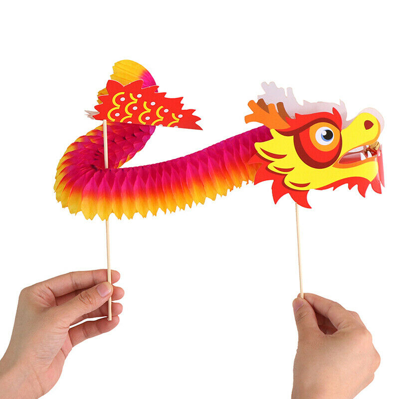 Chinese dragon art paper tumbling magic woven folk kids DIY christmas toys.l8