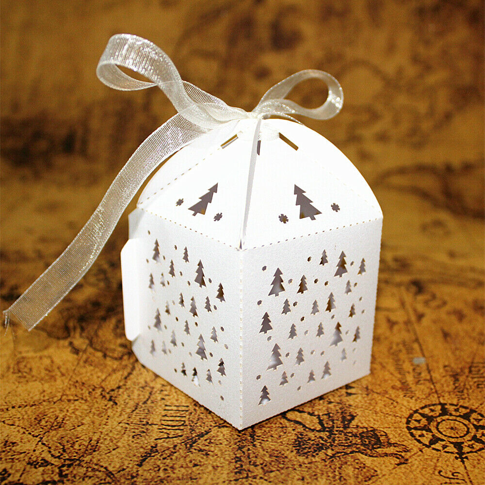 50pcs Exquisite Hollow Out Trees Forest Candy Boxes Wedding Party Xmas Favor