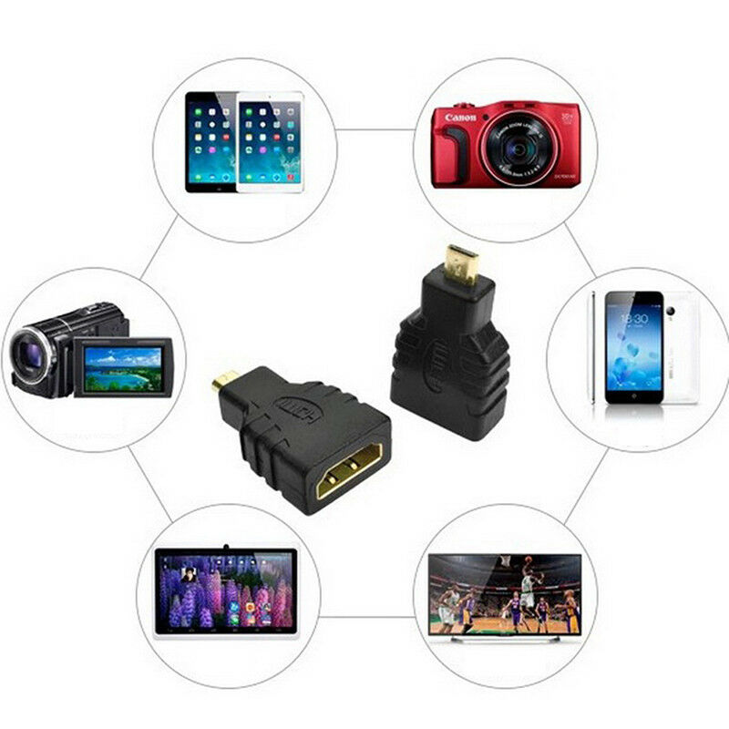 Micro HDMI Type D Male to HDMI Type A Female Converter Adapter For HDTV .l8