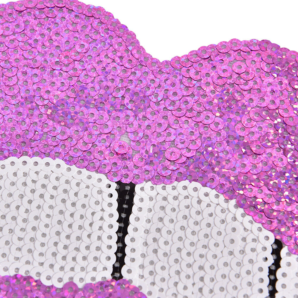 Purple sexy lips iron on sequins sew on patches DIY applique for clothes c.l8