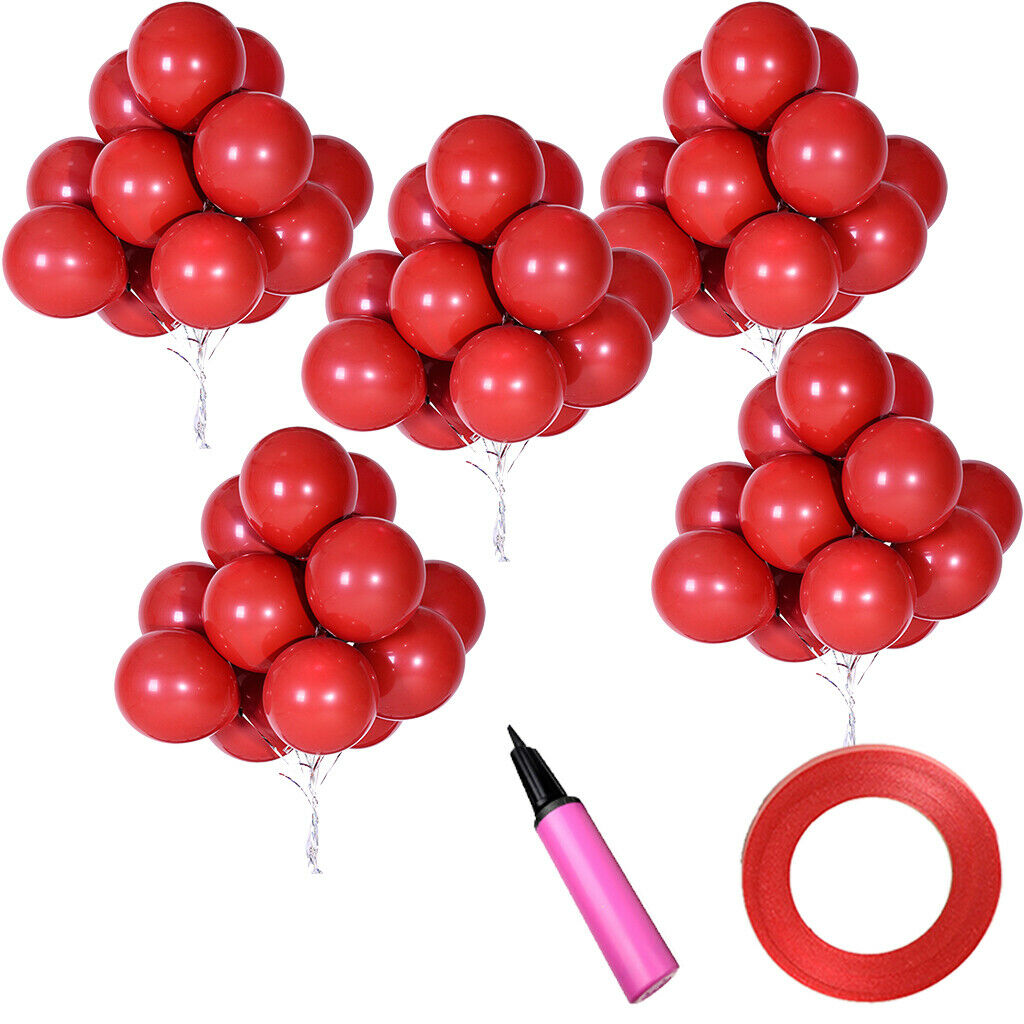 50 Pieces Romantic Latex Balloon Photo Props Wedding Birthday Red Decor