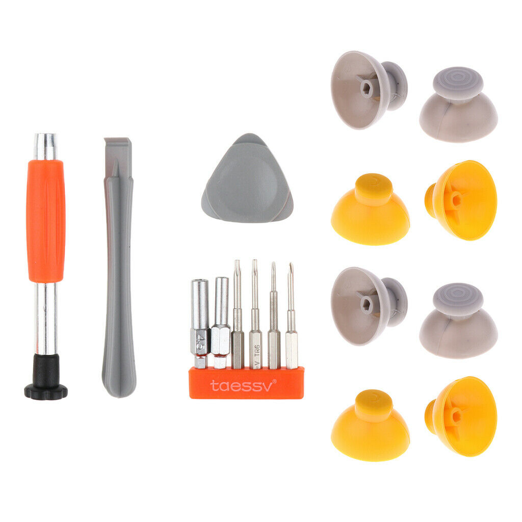 8Pieces Analog Stick Joystick Caps Cover Protector + Screwdrivers Repair Tool