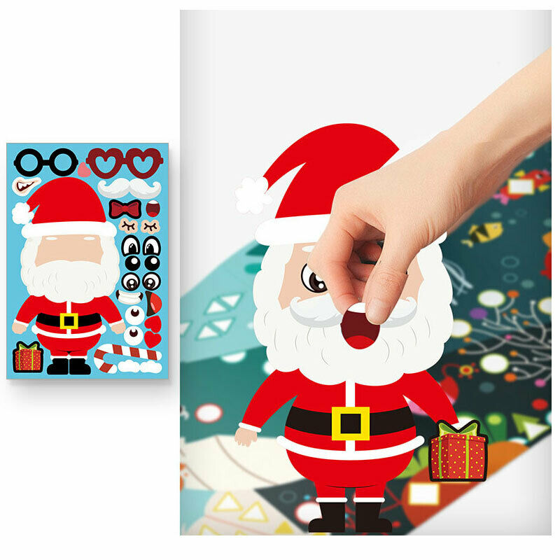 1 Set Children Cartoon Christmas DIY Stickers Santa Snowman Cute StickersY KX