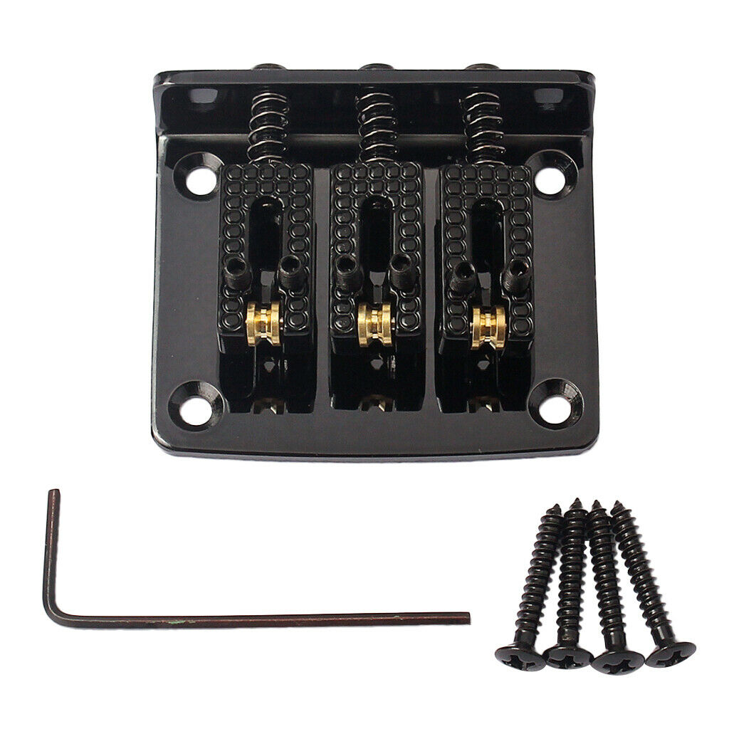 3-string Guitar Hardtail Bridge for Cigar Box Guitar w/ Wrench & Screws