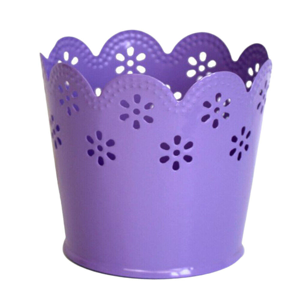 Multi-function Hollow Flower Pencil Holder Metal Desktop Organizer Barrels