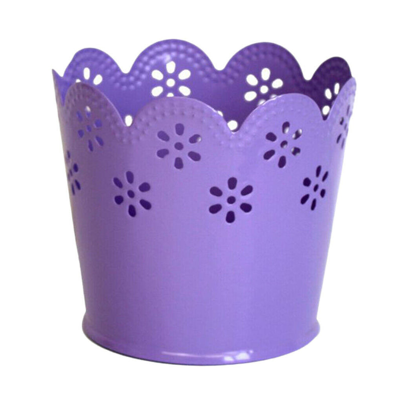 Multi-function Hollow Flower Pencil Holder Metal Desktop Organizer Barrels