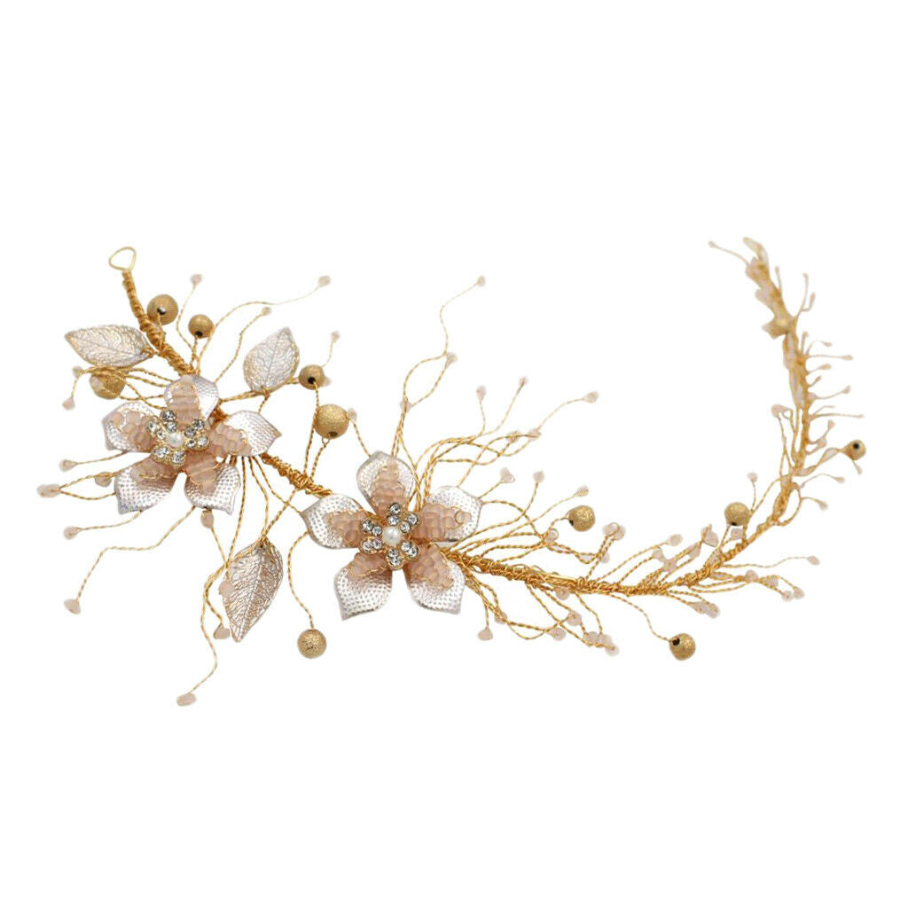 Crystal Rhinestones Beads Wedding Hair Vine Headband Bridal Hair Accessories