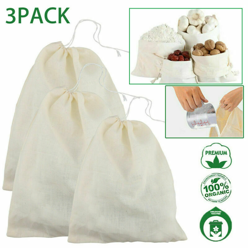 3x Organic Cotton Cheese Cloth Food Straining Butter Gauze Cooking Draining