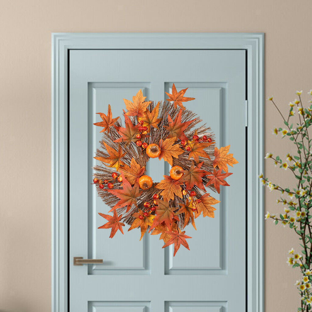 17.72" Fall Wreath Garland Front Door Thanksgiving Home Outdoor Decoration