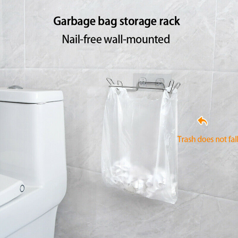 Stainless Steel Door Garbage Trash Bag Towel Hanging Holder Rack Storage LPB TL