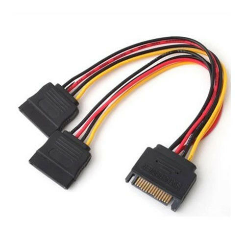 20cm SATA 15-Pin Male to 2 x 15P Female Y Splitter Adapter Power Cable cord