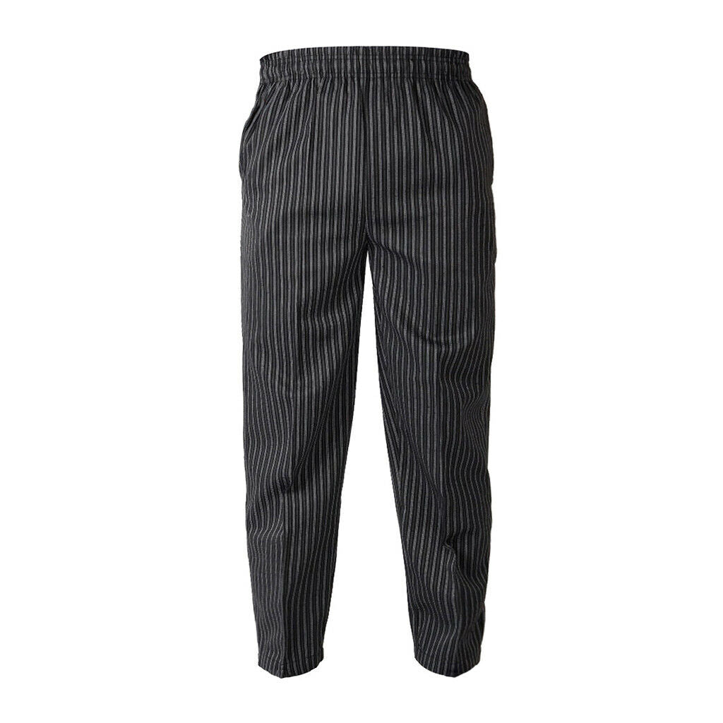 3X Elastic Restaurant Cafe Chef Waiter Pants Trousers Uniform Accs Zebra M