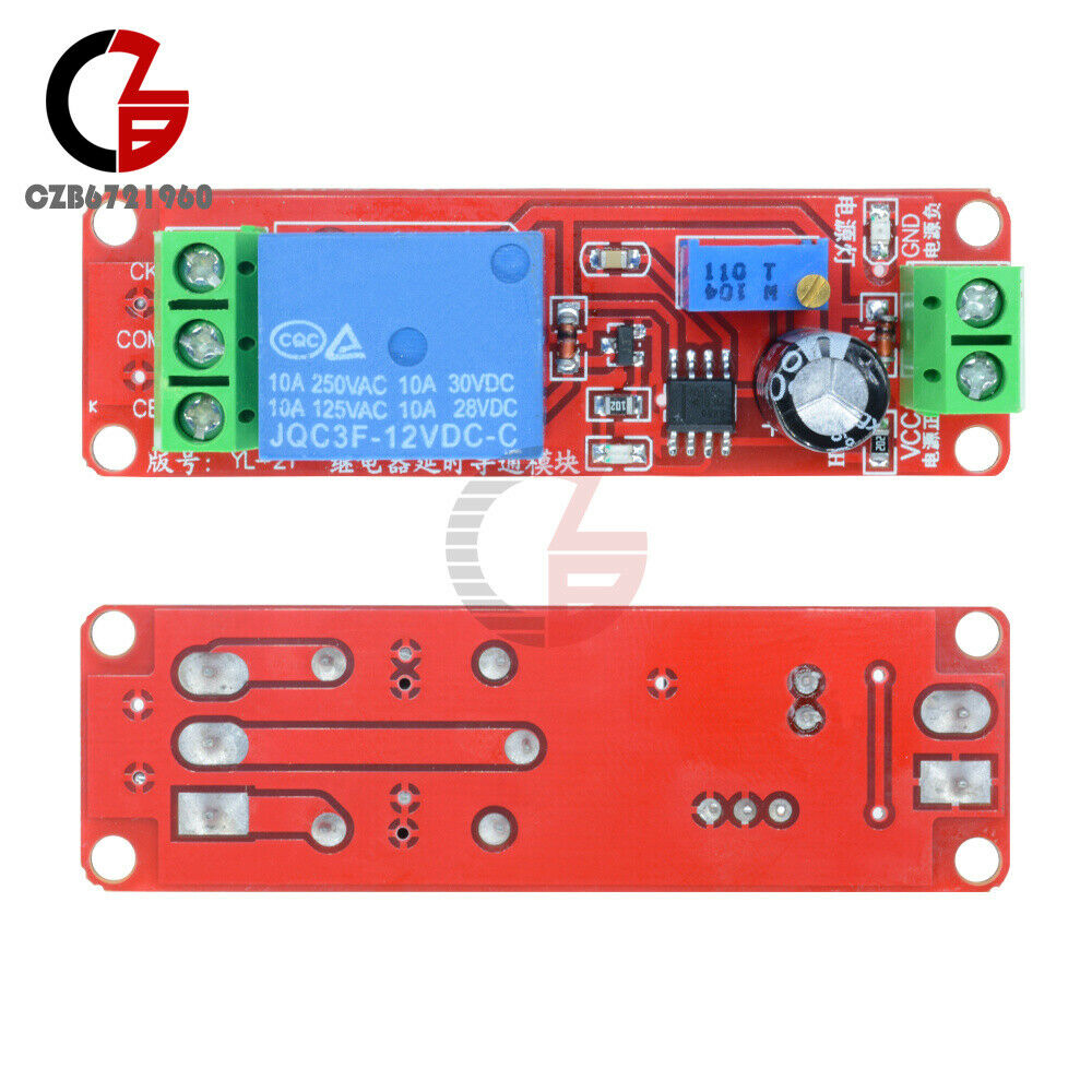 5PCS NE555 12V Delay relay shield Timer Switch Adjustable Module 0 to 10 Second