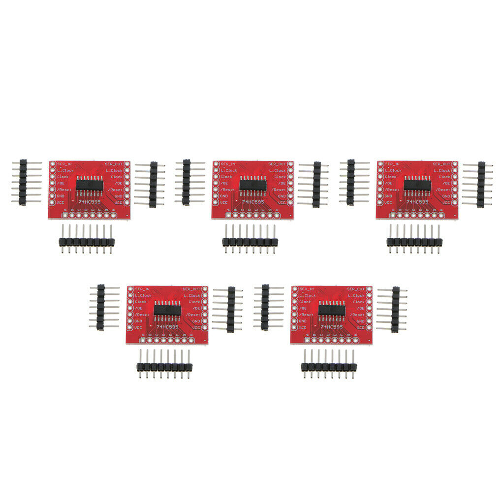 5X 74HC595 Shift Module PCB Circuit IC Chip for Arduino 0.1" Spaced Headers