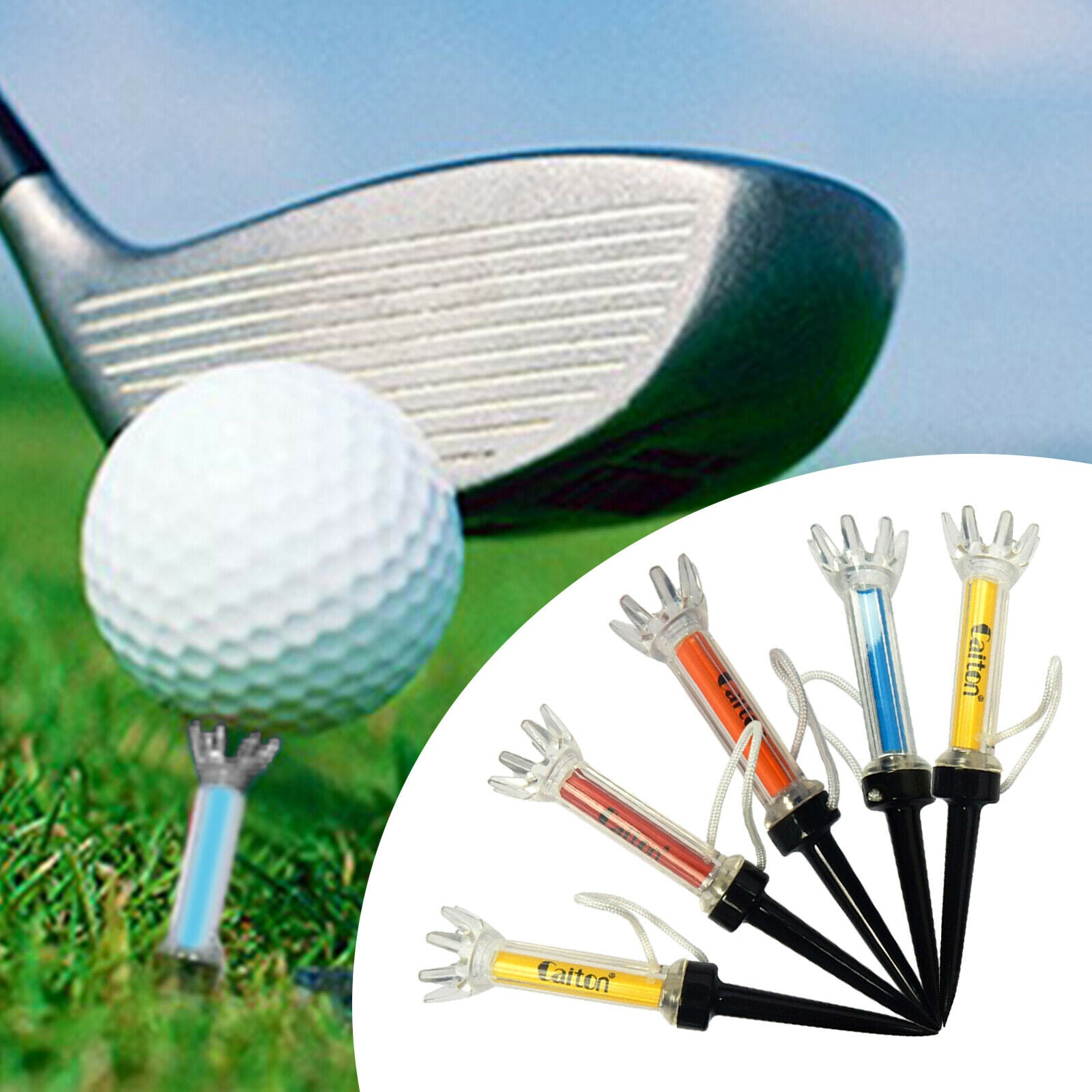 5x 90mm Magnetic Golf Tee Ball Holder Hitting 360° Rotation Tees Tool