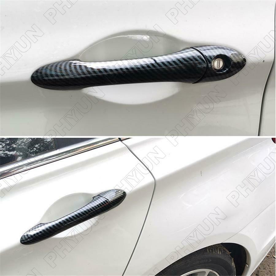 For 2011-2014 Hyundai Sonata Exterior Door Handle Covers Trims Carbon Fiber Look