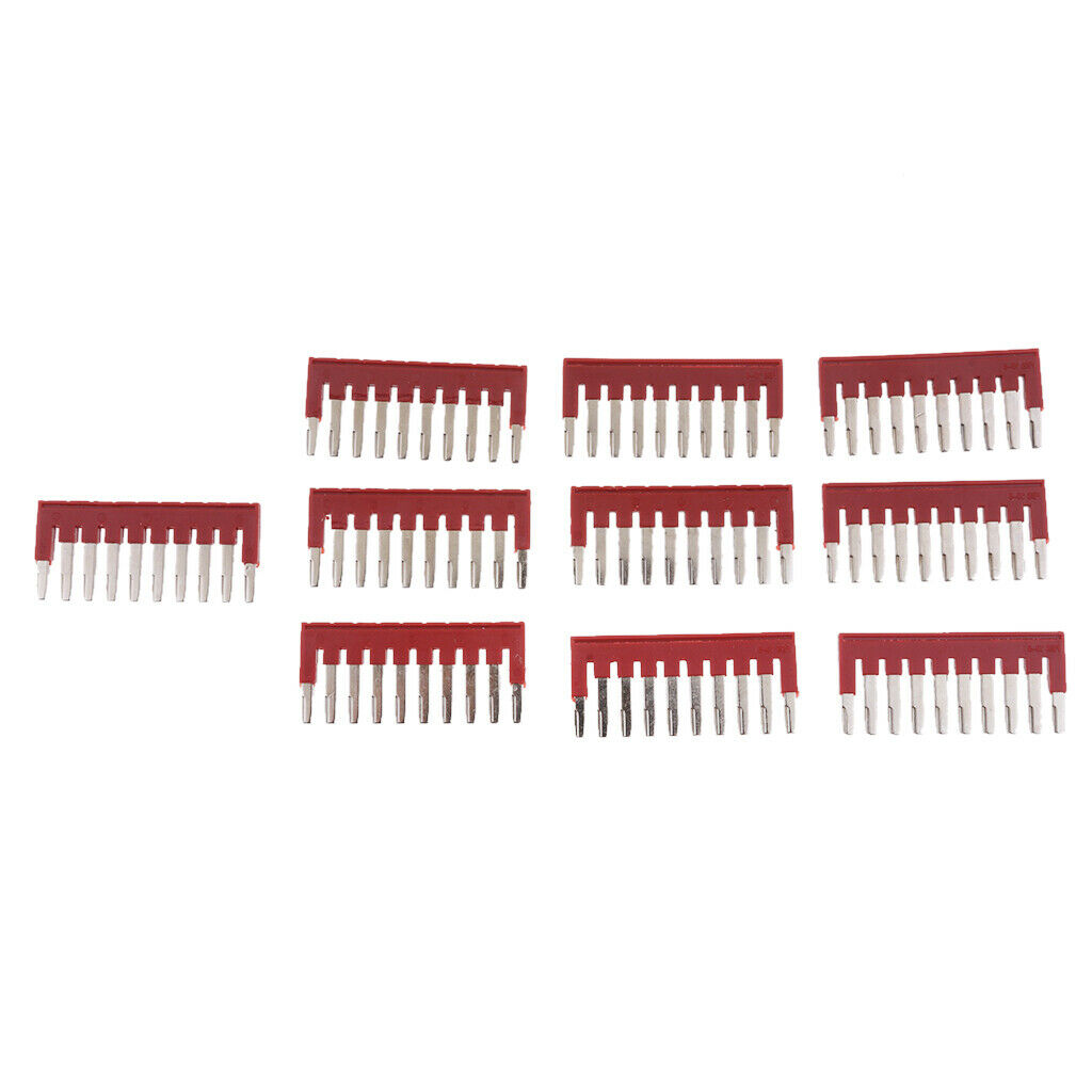 10 X Press-Fit Ground Jumpers,DIN Rail Mounted