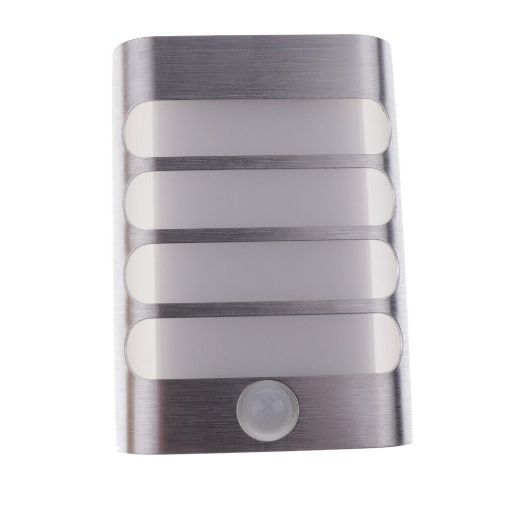 Battery Powered PIR Motion Sensor Sconce Wall Light Night Lamp White