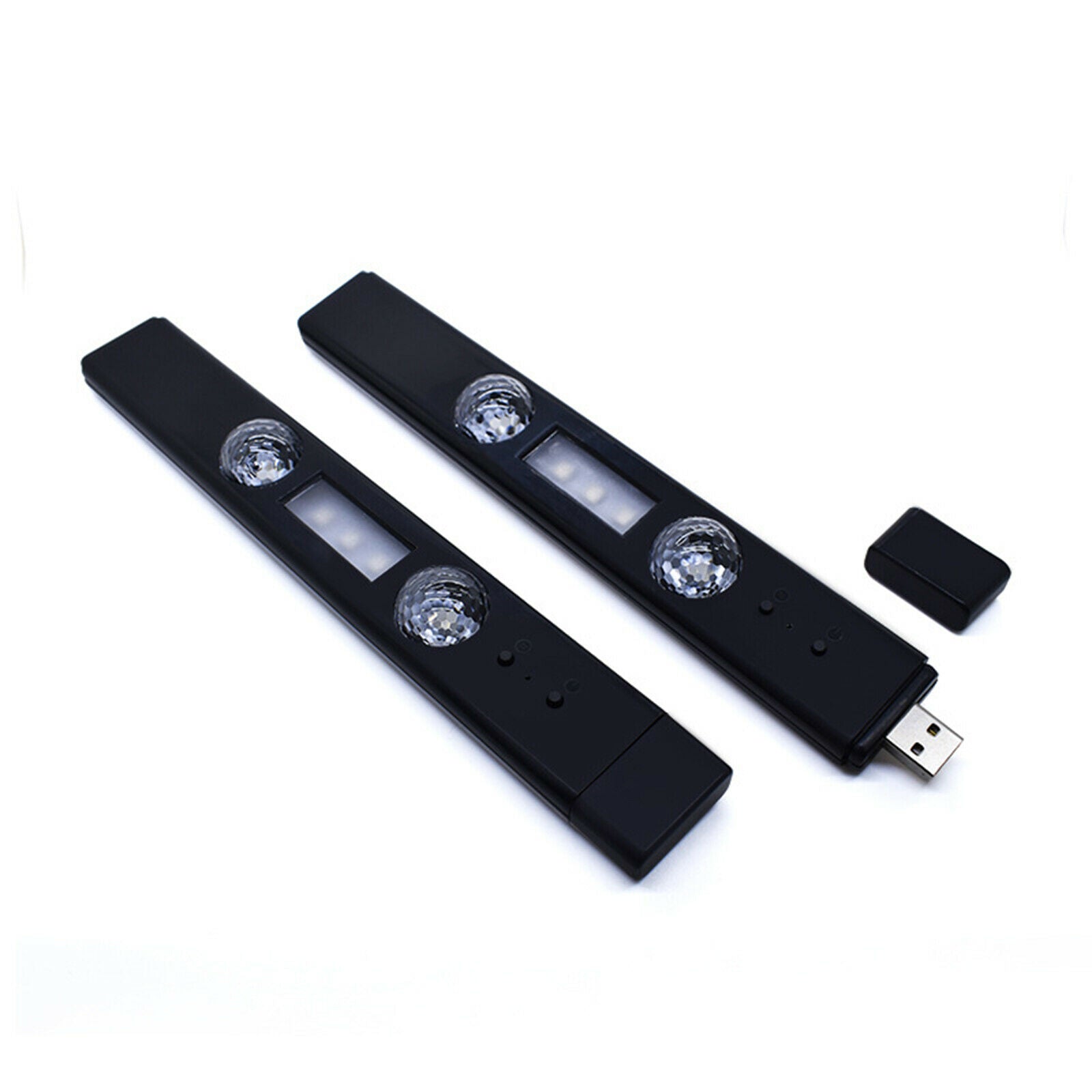 2-in-1 Car Interior Lights 2pcs LED USB 7 Colors Atmosphere Lights Kit DC 5V