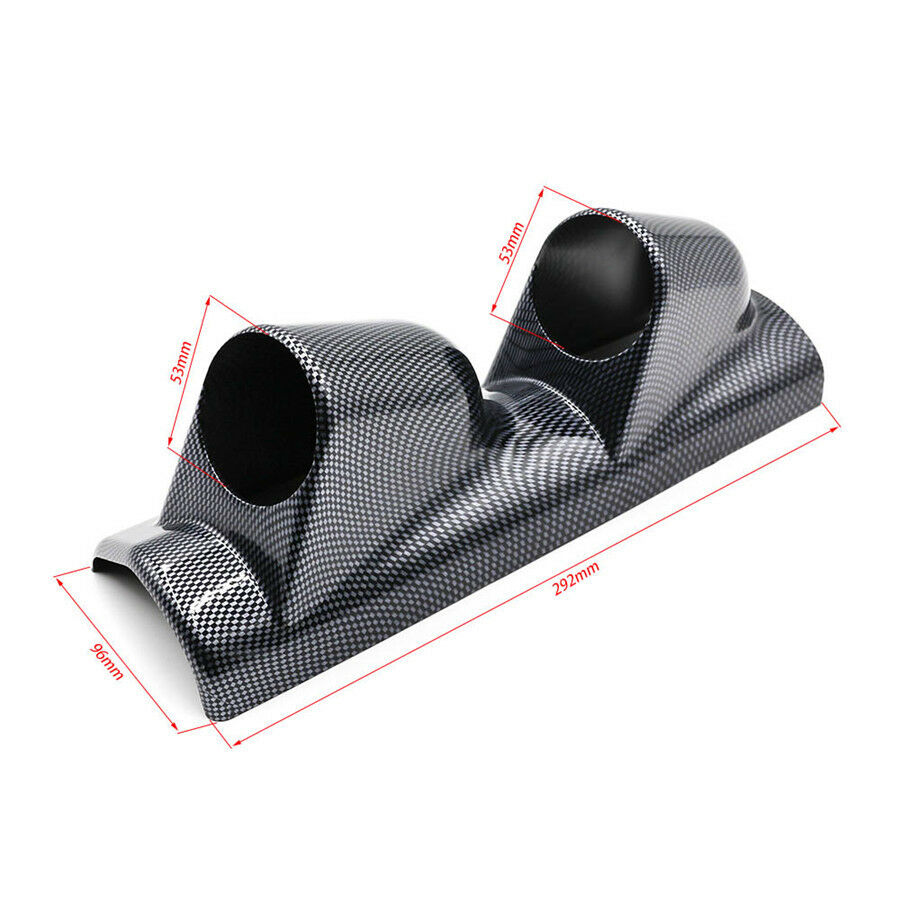 Car Meter 2"(52mm) Carbon Fiber A Pillar Pod Dual Holes Gauge Holder Pod - Left