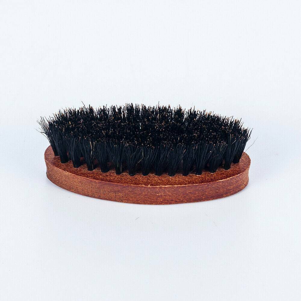 2020 Men's Boar Hair Bristle Beard Mustache Brush Military Hard Wood Handle Comb