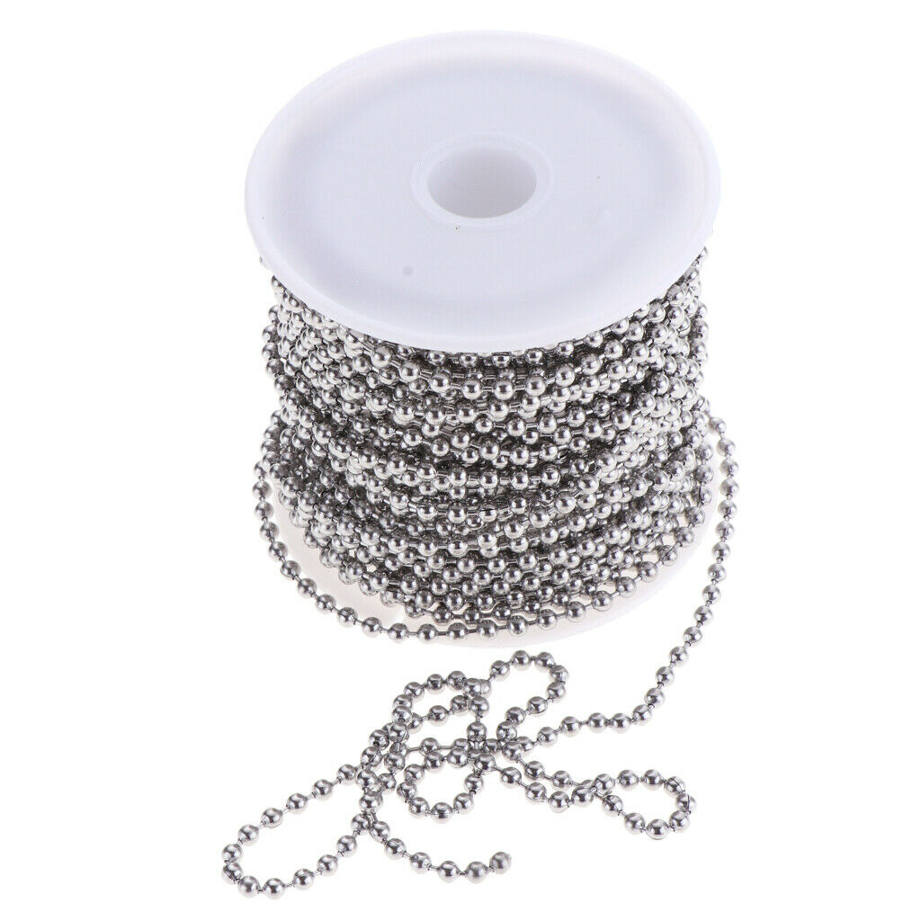 13yd Stainless Steel Beaded Ball Chain 2.5mm Wide DIY Jewelry Findings Craft