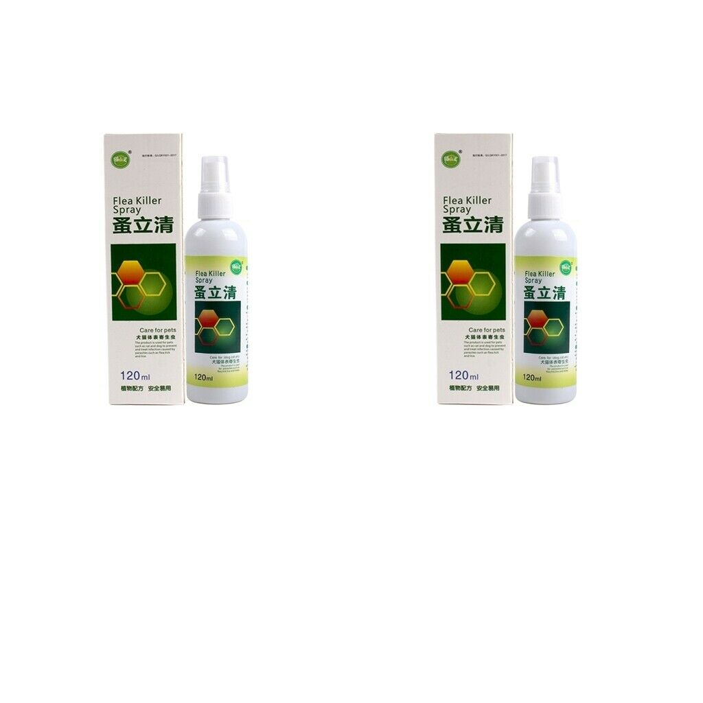 2Pieces 120ml Pet Flea Killer Spray Flea Cat Dogs Treatment for Cat Dogs