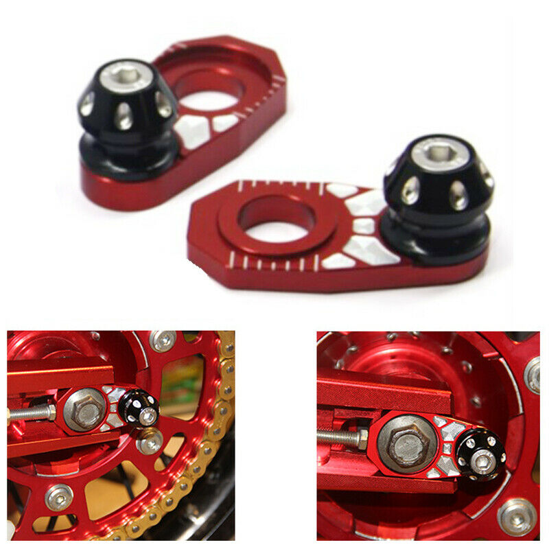 2PCS Motorcycle Bikes Rear Hub Wheel Chain Adjuster Parking Automatic Regulator