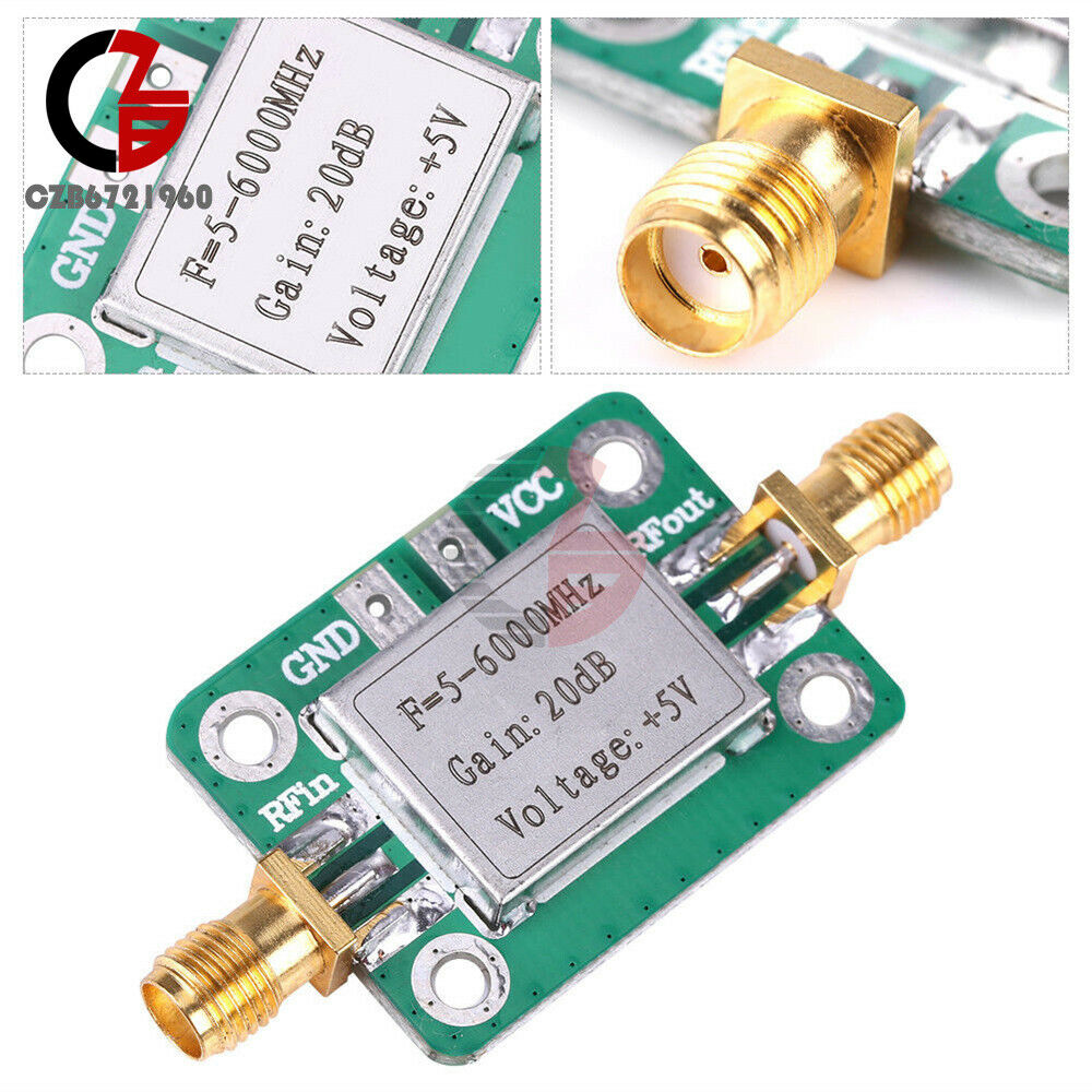 1PC 5M-6GHz RF Broadband Signal Amplifier Power Amplifier Gain 20dB VFH UHF SHF