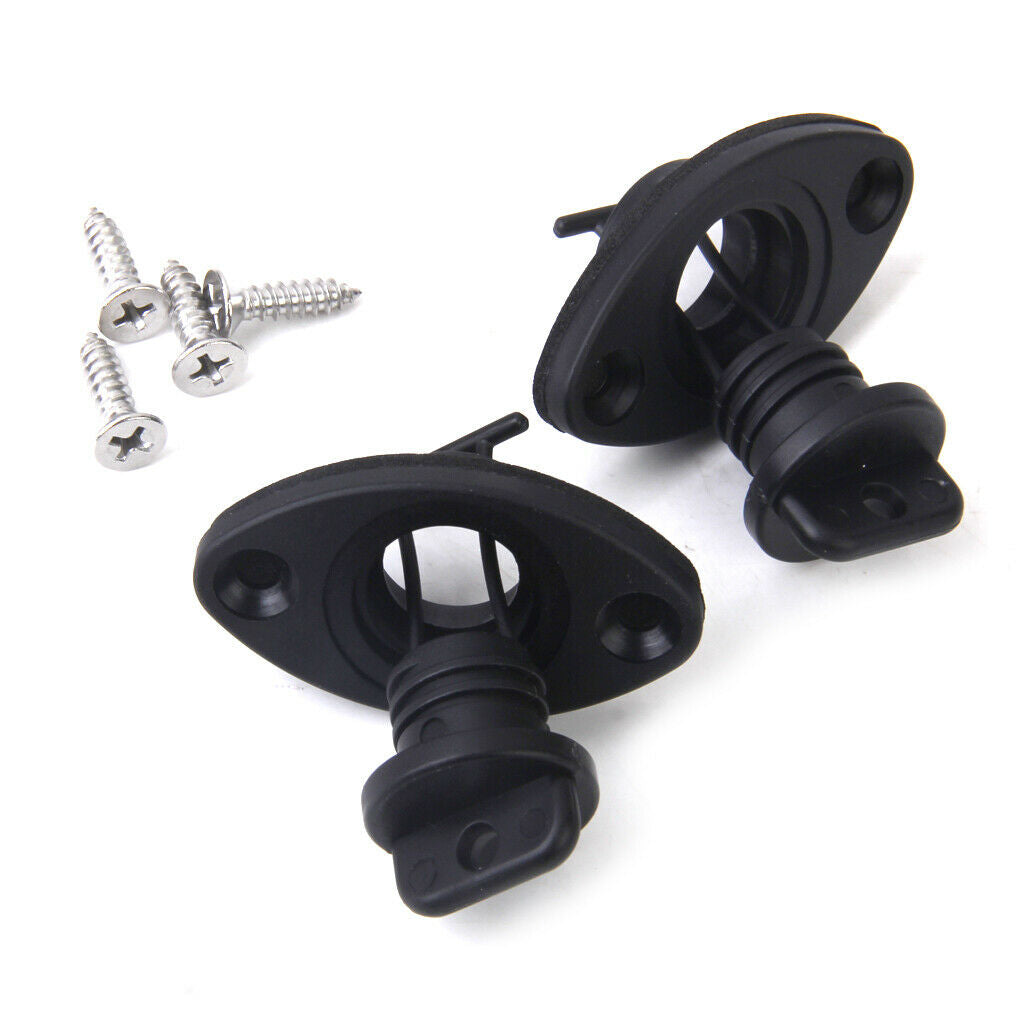 2 Universal Canoe Kayak Boat Thread Drain Plugs Kit & 4 Screws Accessories