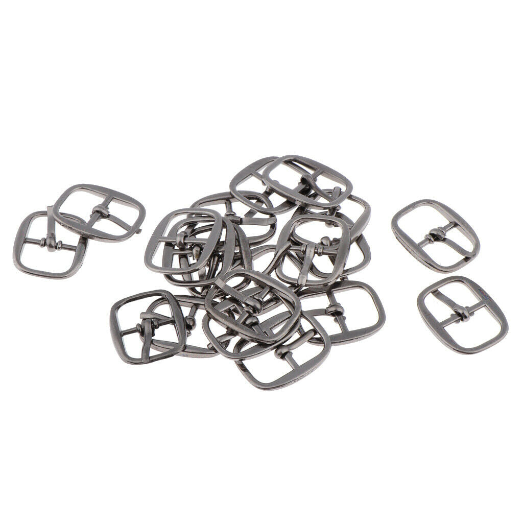 2X Single Prong Belt Buckle Center Bar Buckles Pin Purse DIY Accessories Black