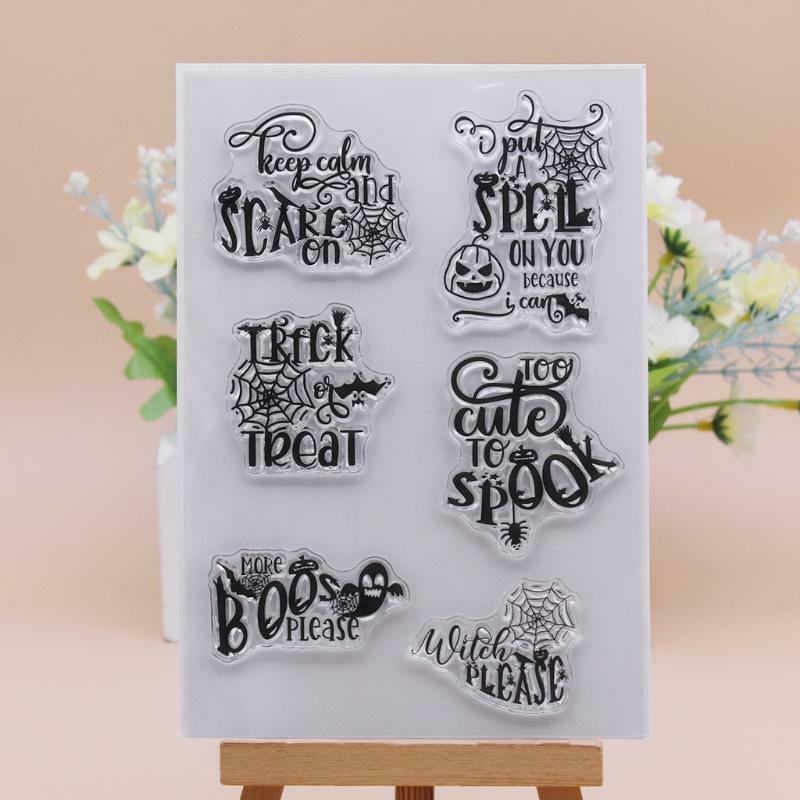 Trick or Treat Silicone Clear Seal Stamp DIY Scrapbooking Embossing Photo Album